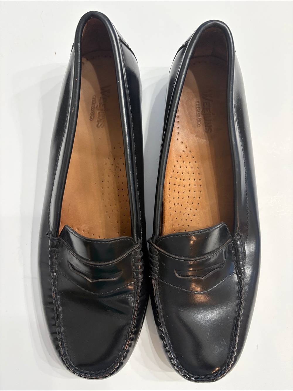 Weejuns Wayferer Classic Black Leather Women’s Penny Loafers Size 8
